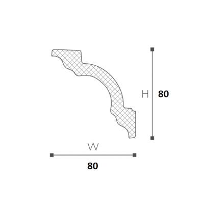 Zierleiste <b>LX-110 NMC</b> 80x80 mm 2 meter